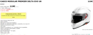 Casco de Moto modular Premier Delta EVO U8. por 119€