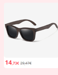 GM,gafas de sol de madera de bambú Natural, con caja de regalo por 14,73€