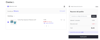 Funko Pop Vaporeon Pokemon 627 por 6.39€