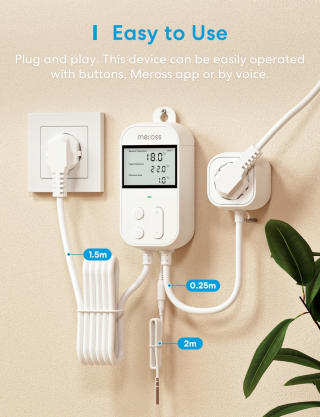 Meross Homekit Wifi Temperatuurregelaar voor koelen en verwarmen voor €35 bij Amazon