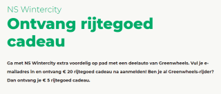 € 20 rijtegoed cadeau na aanmelden bij Greenwheels