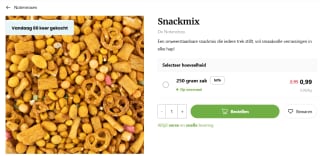 Snackmix 250 gram voor €0,99 in De Notenshop