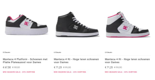 25% korting op geselecteerde items bij DC Shoes