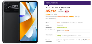 Movil POCO C40 3/32GB Negro Libre por 85.99€