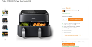 Philips 3000 Series Dual Airfryer NA351/00 voor € 149 bij Blokker