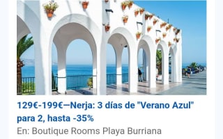 3 días en Nerja desde 129€ para 2 personas
