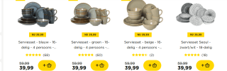 Verschillende Serviessets voor €39,99 bij de Xenos