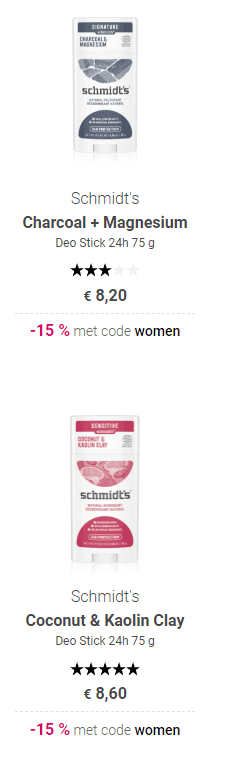 Schmidt vrouwendeodorant (Bergamot & Lime) voor €6,29