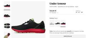 Under Armour zapatillas Hovr Sonic running por 54€ varios colores