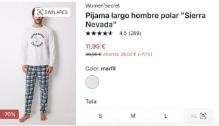 Pijama largo de hombre polar "Sierra Nevada" por 11.99€