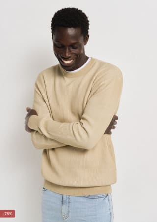 Jersey Springfield estructura bicolor beige por solo 9,99€