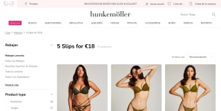 5 braguitas Hunkemöller por 18€