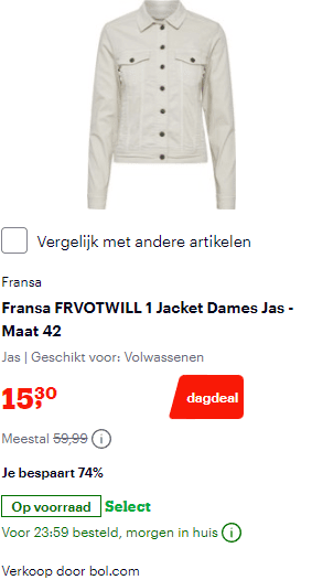 Tot 75% korting op jassen voor volwassenen bij Bol.com