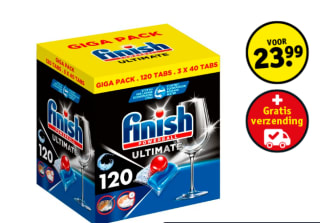 Finish Powerball Ultimate All-in-1 Vaatwascapsules 120 stuks voor €23,99 bij kruidvat
