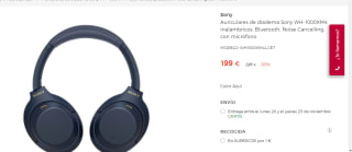 Auriculares de diadema Sony WH-1000XM4 por 199€