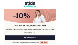 10% dto extra en productos seleccionados desde Atida