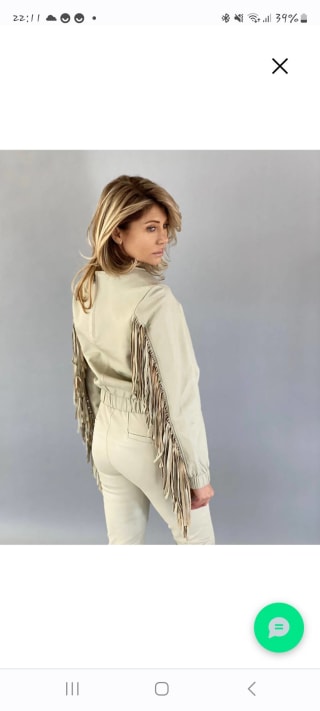 EST’FRANGES BLOUSE LEATHER "OFF WHITE"