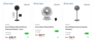 Tot 30% korting op Duux ventilatoren bij Ibood
