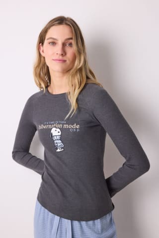 Women'secret Camiseta manga larga canalé Snoopy por 4,99€