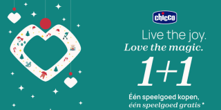 1+1 gratis op Chicco speelgoed via cashback