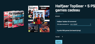 Abonnement Halfjaar TopGear met 5 PS5-games cadeau voor €39 bij TopGear