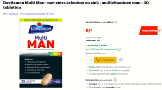 Davitamon Compleet Man 30 tabletten voor €8,26 bij Bol.com
