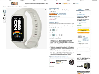 Pulsera Xiaomi Smart Band 9 de Actividad por solo 17,27€