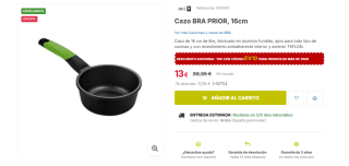 Cazo BRA Prior de 16cm por 13€