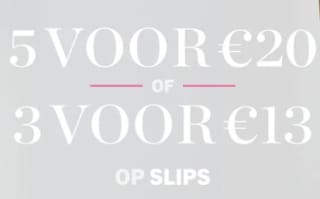 Slips: 3 voor €13 / 5 voor €20 bij Hunkemöller