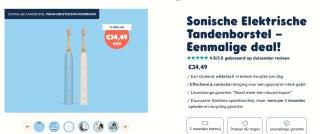Sonische Elektrische Tandenborstel blauw of wit voor €34,49 bij Smyle