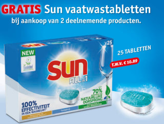 Gratis Sun Vaatwastabletten bij aankoop van 2 actieproducten bij Kruidvat