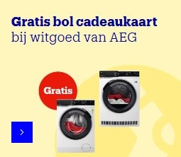 Gratis tot €150 Bol cadeaukaart bij aankoop van AEG witgoed bij Bol.