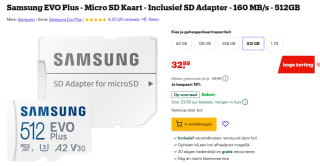 Samsung EVO Plus MB-MC512S - Flashgeheugenkaart voor €32,99 bij Bol