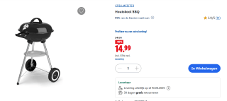 Grillmeister Houtskool BBQ voor €14,99 in de Lidl webshop