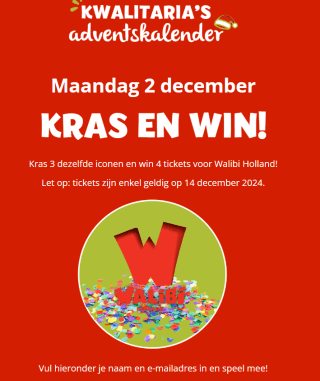 Adventskalender Kwalitaria met diverse kortingen