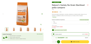Nature's Variety No Grain Sterilised pollo campero pienso gato 7kg por 32,89€