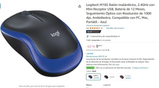 Ratón Inalámbrico marca Logitech M185 azul por 9,80€