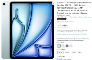 Apple iPad Air 13" (2024) M2 128GB voor €889 bij Amazon DE