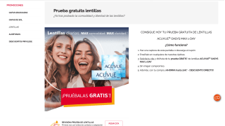 Prueba gratis lentillas ACUVUE OASYS MAX