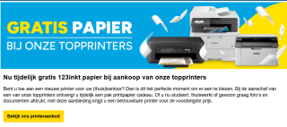 Gratis 123inkt papier bij aankoop van een printer