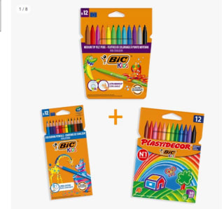 BIC Set de Coloreado, 12 Lápices de Colores, 12 Ceras BIC Kids Plastidecor y 12 BIC Kids Rotuladores Lavables para niños por6,52