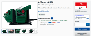 Preciazo Afiladora 65 W por 9,99€
