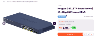 NETGEAR GS716TP - 16-port Gigabit Ethernet PoE voor €179 bij Ibood