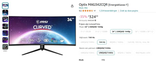 MSI Optix MAG342CQR 34" monitor voor €324,99 bij Amazon