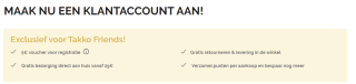 Wordt Takko friend en ontvang €5 korting