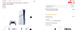 Consola Playstation 5 Digital 1TB por 399€ y la Slim Estándar por 499€