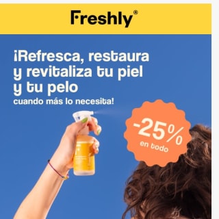 Rebajas con descuenos de 25% en Freshly cosmetics