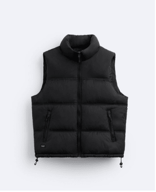 Chaleco Acolchado Zara Hombre Negro por solo 19,99€