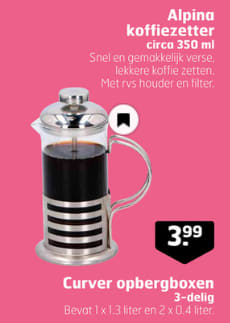 Alpina Coffee Maker 350ml voor €3,99 bij Trekpleister