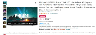 TV LED 43" Philips 43PUS7609, UHD 4K, Pixel Plus HD por 278,51€